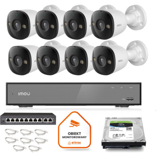 Zestaw monitoringu Imou 8x kamera IPC-PS3E-5M0-0280B 5MP tuba POE