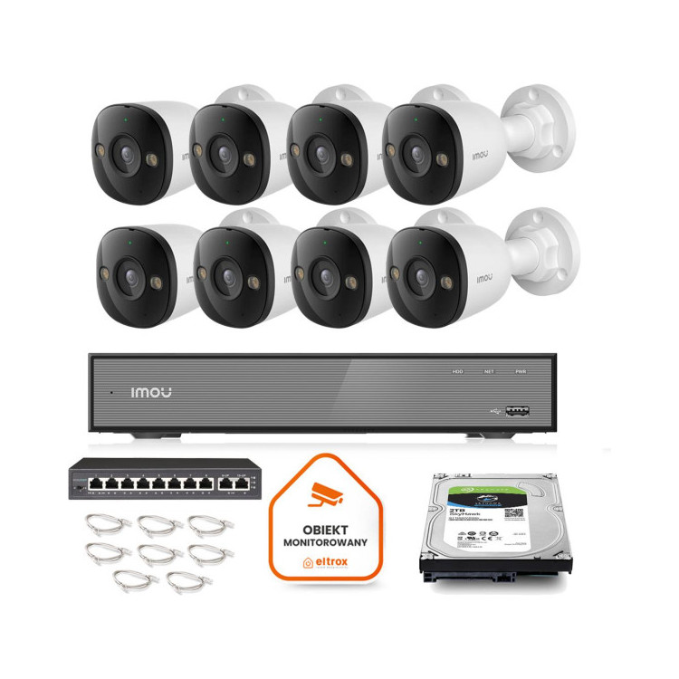 Zestaw monitoringu Imou 8x kamera IPC-PS3E-5M0-0280B 5MP tuba POE