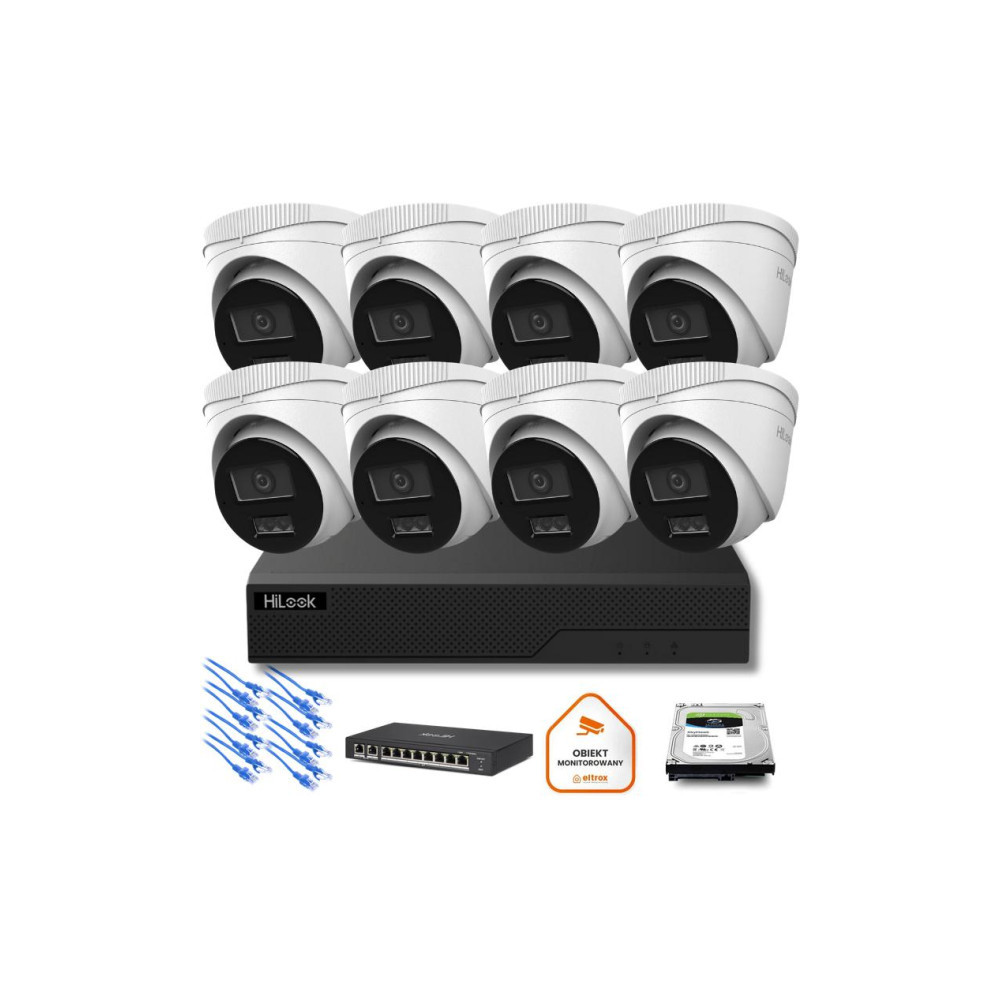 Zestaw monitoringu IP Hilook 8x kamer IPC-T260HA-LU 6MP Smart-hybrid Light