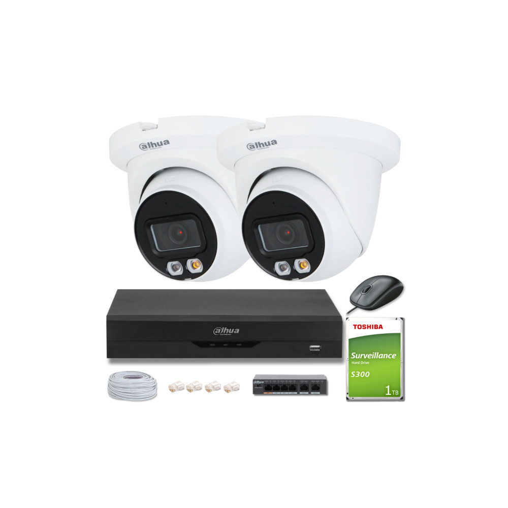 ZESTAW 2 Kamer IP Dahua 8mpx IPC-HDW2849TM-S-IL + DYSK 1TB