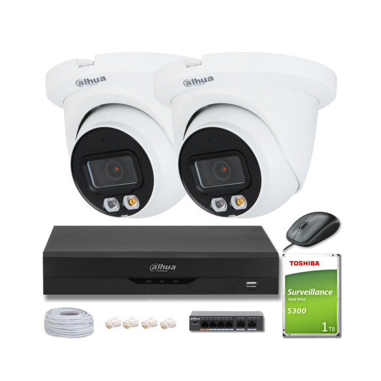 ZESTAW 2 Kamer IP Dahua 8mpx IPC-HDW2849TM-S-IL + DYSK 1TB
