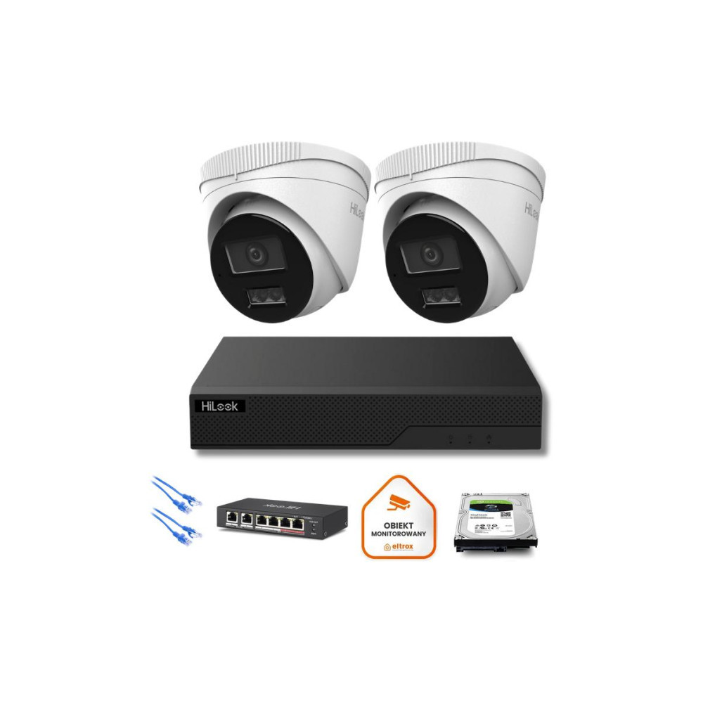 Zestaw monitoringu IP Hilook 2x IPC-T280HA-LU 8MP Smart-hybrid Light