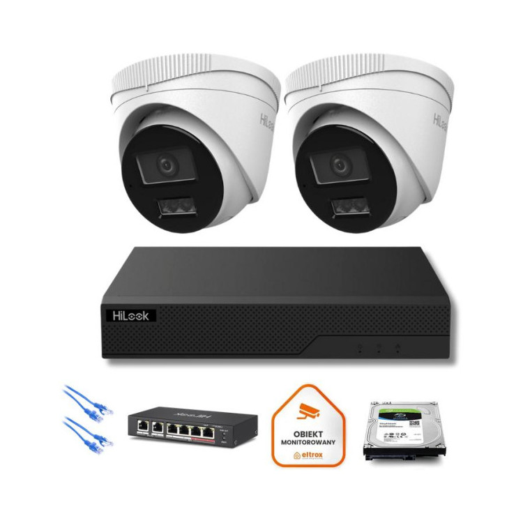 Zestaw monitoringu IP Hilook 2x IPC-T280HA-LU 8MP Smart-hybrid Light