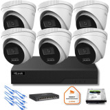 Zestaw monitoringu IP Hilook 6x IPC-T280HA-LU 8MP Smart-hybrid Light
