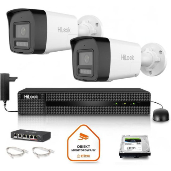 Zestaw monitoringu Hilook 2x IPC-B140HA-LU z dyskiem 2TB