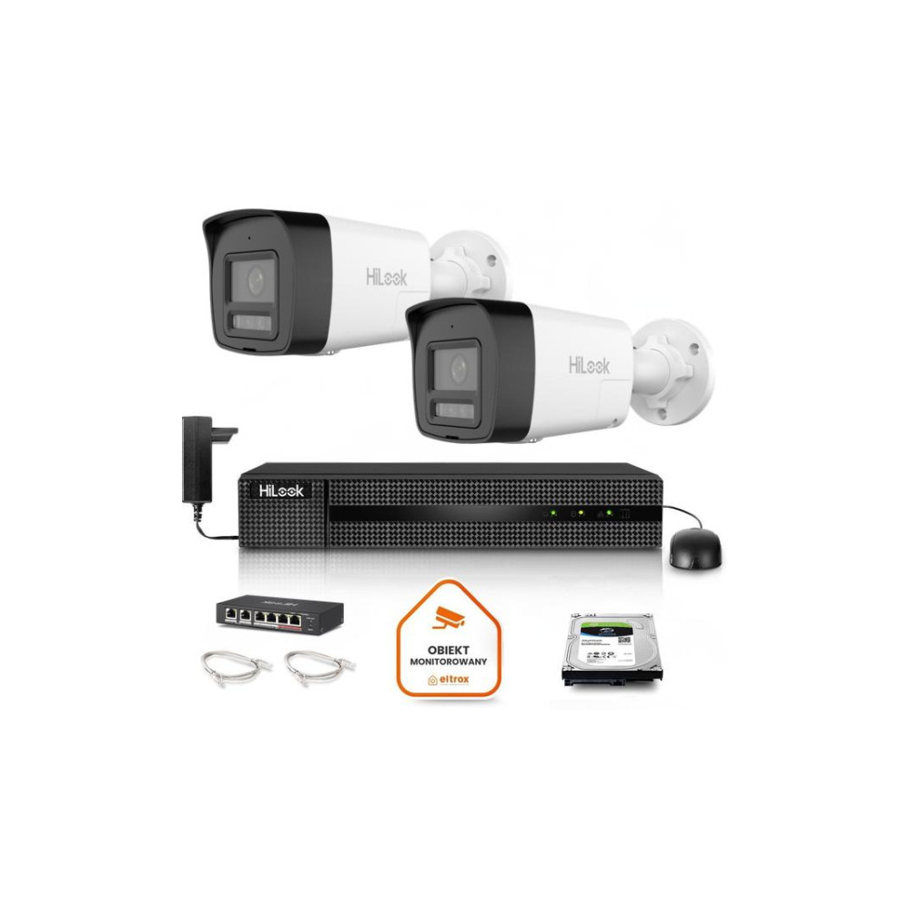 Zestaw monitoringu Hilook 2x IPC-B140HA-LU z dyskiem 2TB
