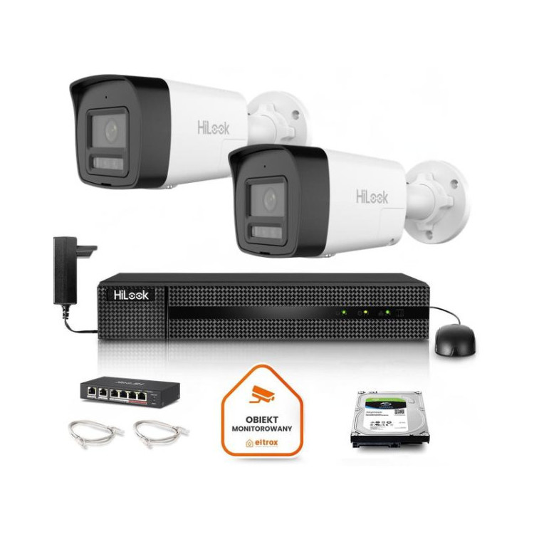 Zestaw monitoringu Hilook 2x IPC-B140HA-LU z dyskiem 2TB