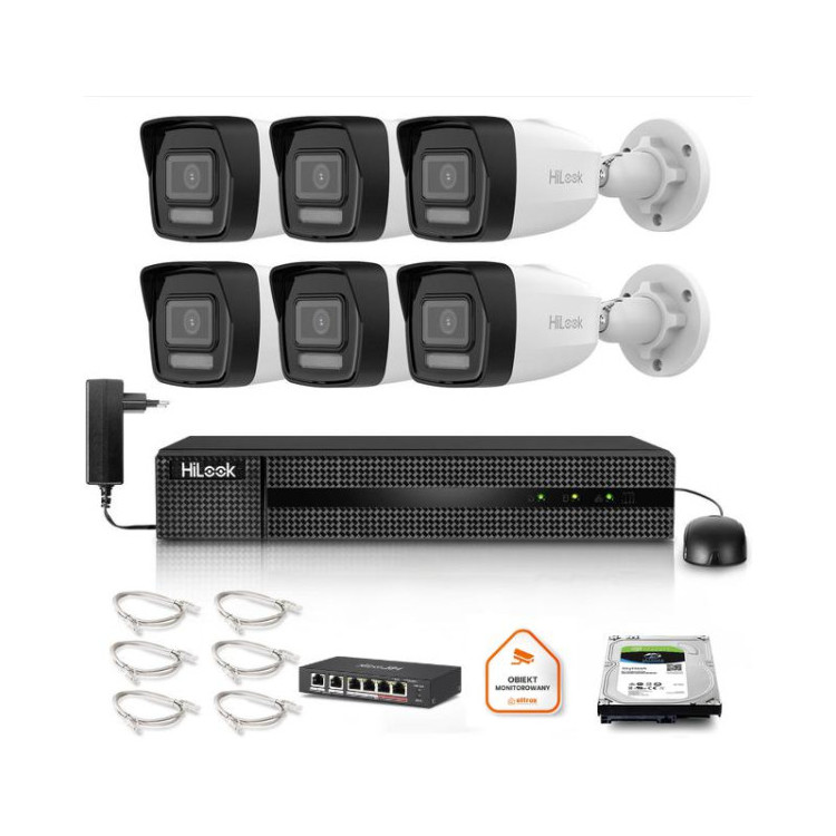 Zestaw monitoringu Hilook 4x IPC-B140HA-LU z dyskiem 2TB
