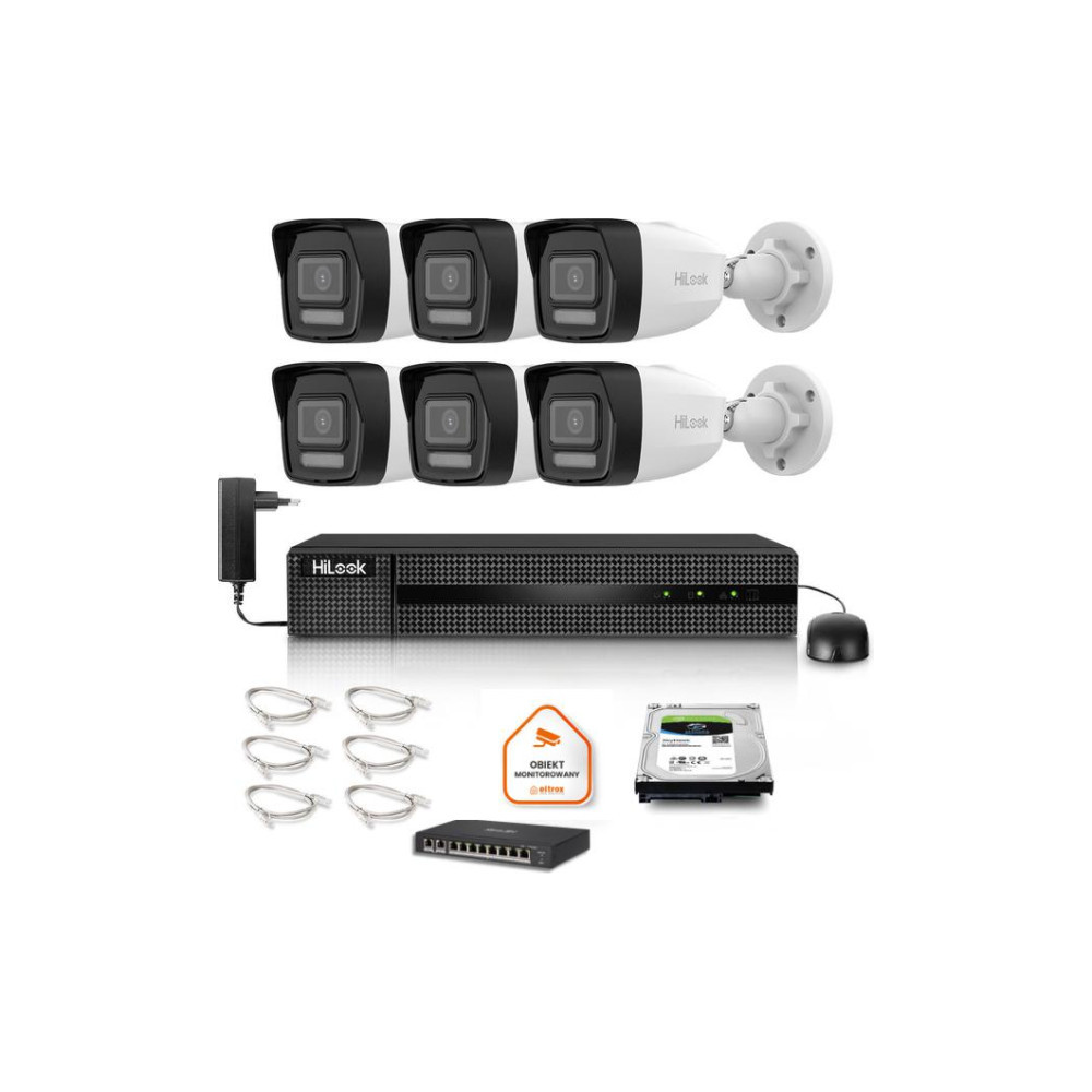 Zestaw monitoringu Hilook 6x IPC-B140HA-LU z dyskiem 2TB