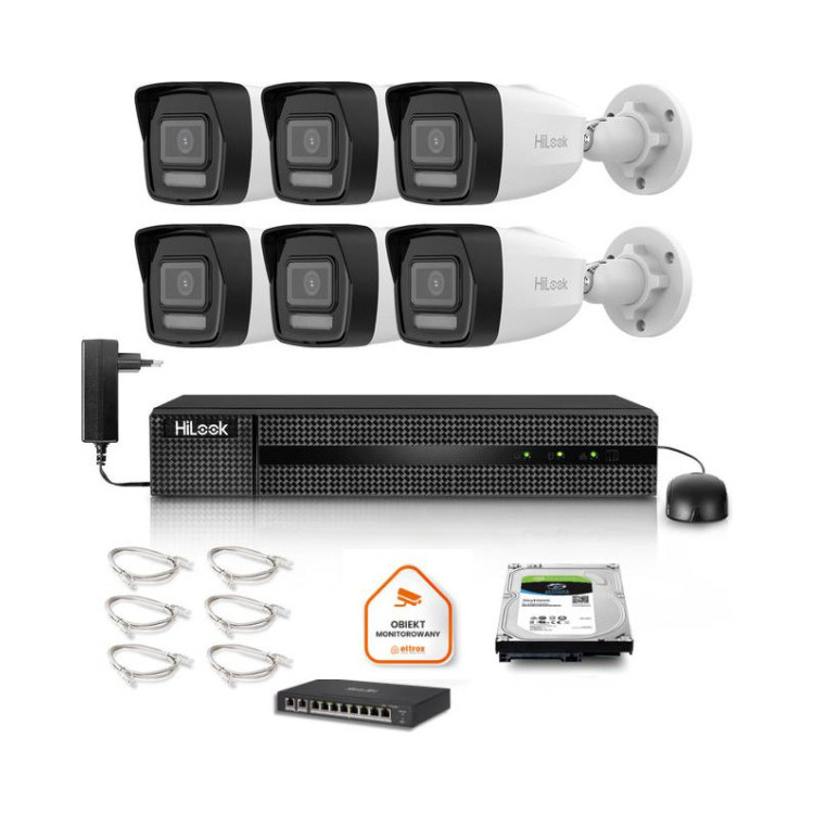 Zestaw monitoringu Hilook 6x IPC-B140HA-LU z dyskiem 2TB