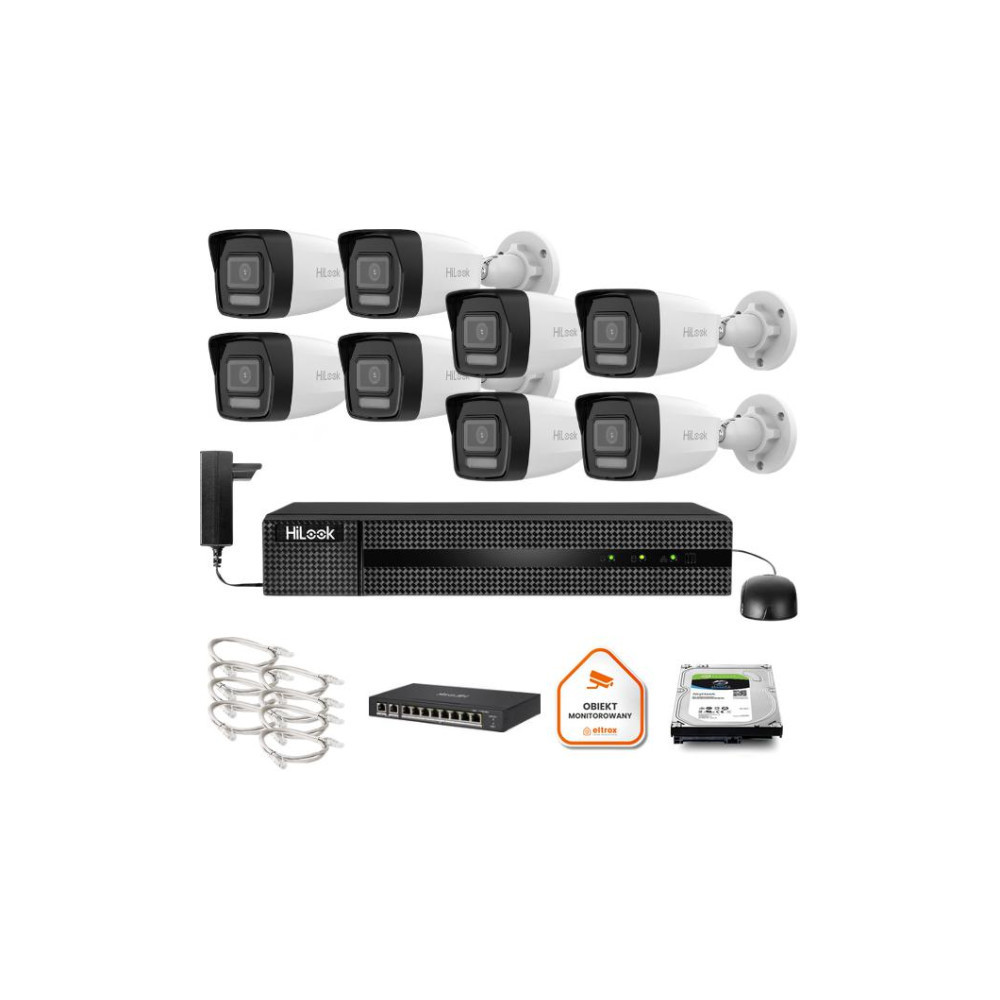 Zestaw monitoringu Hilook 8x IPC-B140HA-LU z dyskiem 2TB