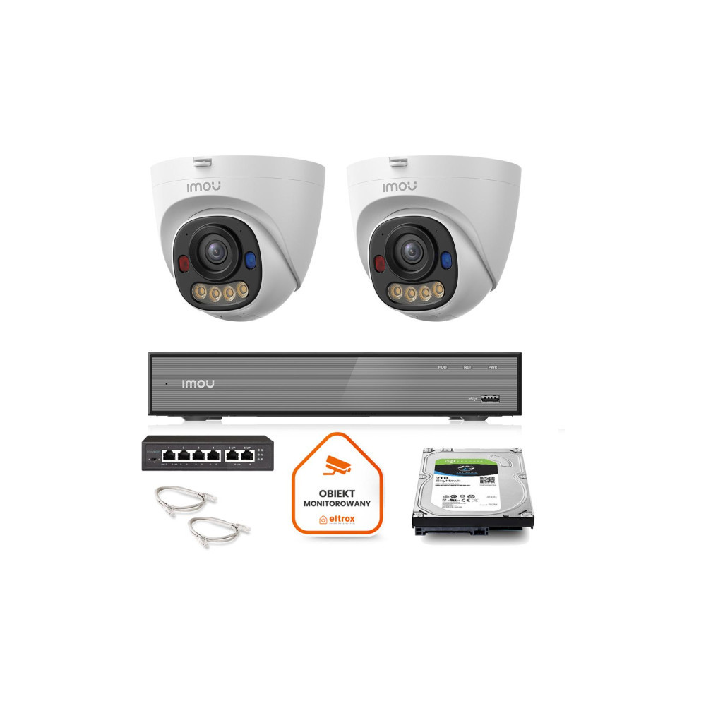 Zestaw monitoringu Imou 2x kamera IPC-PS8D-5V0-0280B 5MP kopułka PoE 