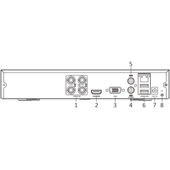 Rejestrator 5w1 Hilook 4 kanałowy 4MP DVR-4CH-4MP z dyskiem 1TB