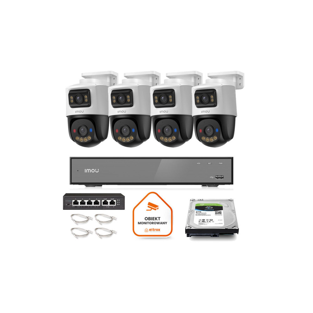 Zestaw monitoringu Imou 4x kamera IPC-PS70FP-10M0 10MP (5MP+5MP) Dual PoE