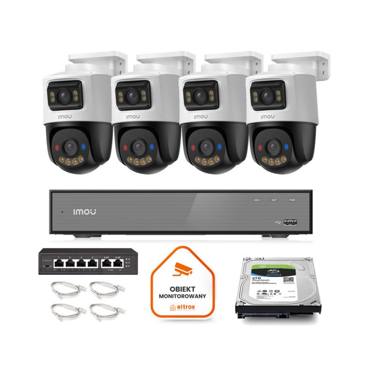 Zestaw monitoringu Imou 4x kamera IPC-PS70FP-10M0 10MP (5MP+5MP) Dual PoE