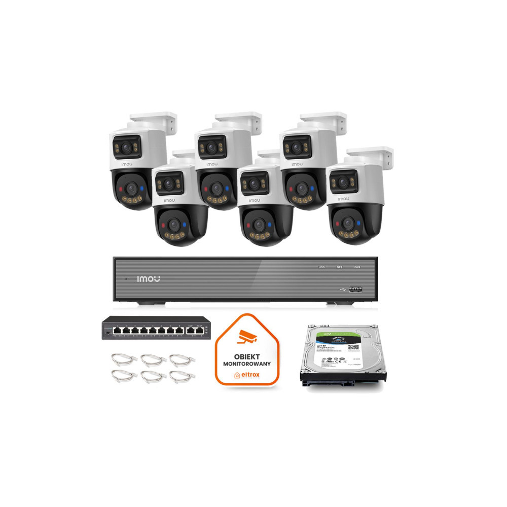 Zestaw monitoringu Imou 6x kamera IPC-PS70FP-10M0 10MP (5MP+5MP) Dual PoE