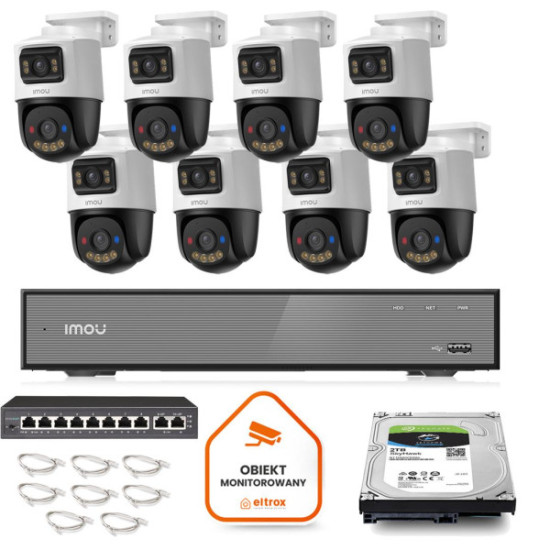Zestaw monitoringu Imou 8x kamera IPC-PS70FP-10M0 10MP (5MP+5MP) Dual PoE