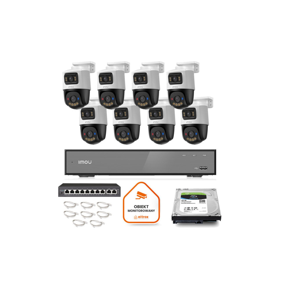 Zestaw monitoringu Imou 8x kamera IPC-PS70FP-10M0 10MP (5MP+5MP) Dual PoE