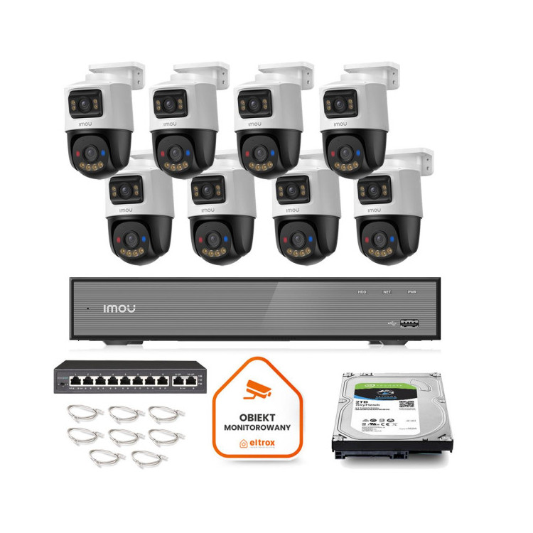 Zestaw monitoringu Imou 8x kamera IPC-PS70FP-10M0 10MP (5MP+5MP) Dual PoE