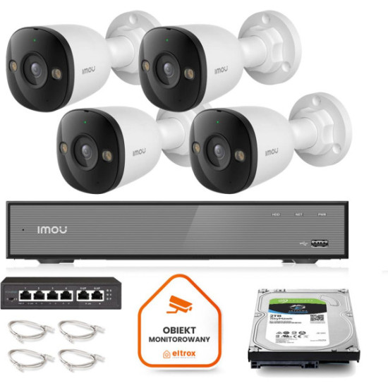 Zestaw monitoringu Imou 4x kamera IPC-PS3E-5M0-0280B 5MP tuba POE