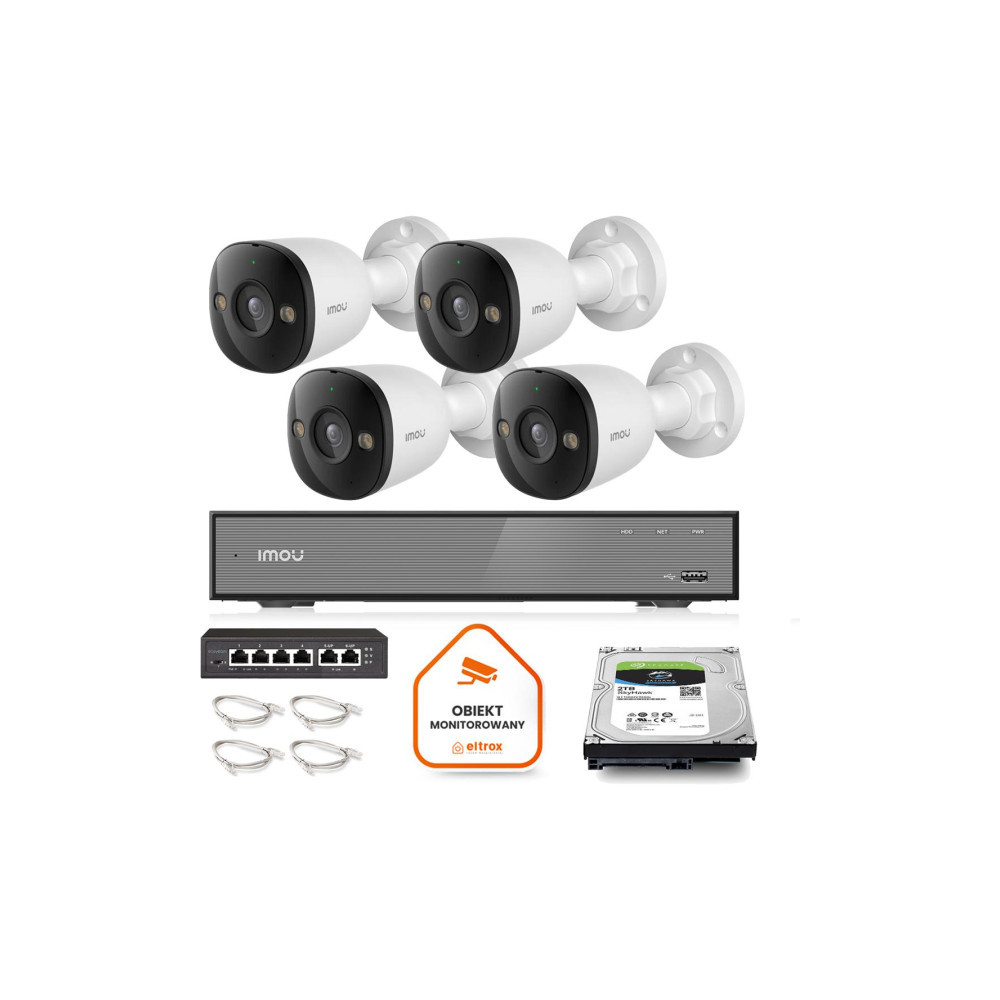 Zestaw monitoringu Imou 4x kamera IPC-PS3E-5M0-0280B 5MP tuba POE