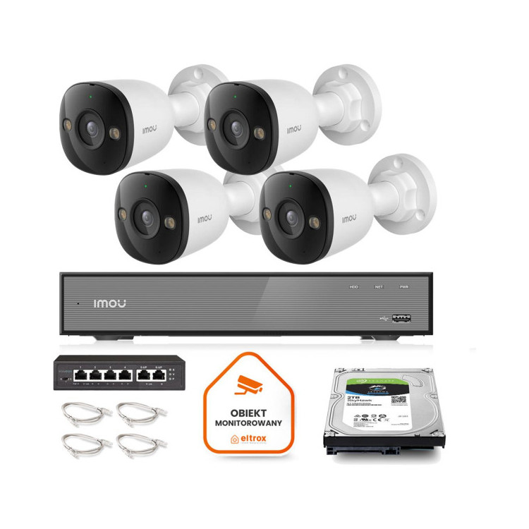 Zestaw monitoringu Imou 4x kamera IPC-PS3E-5M0-0280B 5MP tuba POE