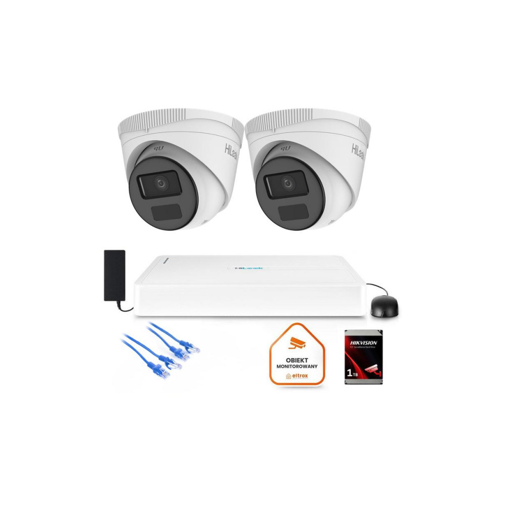 Zestaw monitoringu Hilook 2x kamera IPC-T221H-C z dyskiem 1TB
