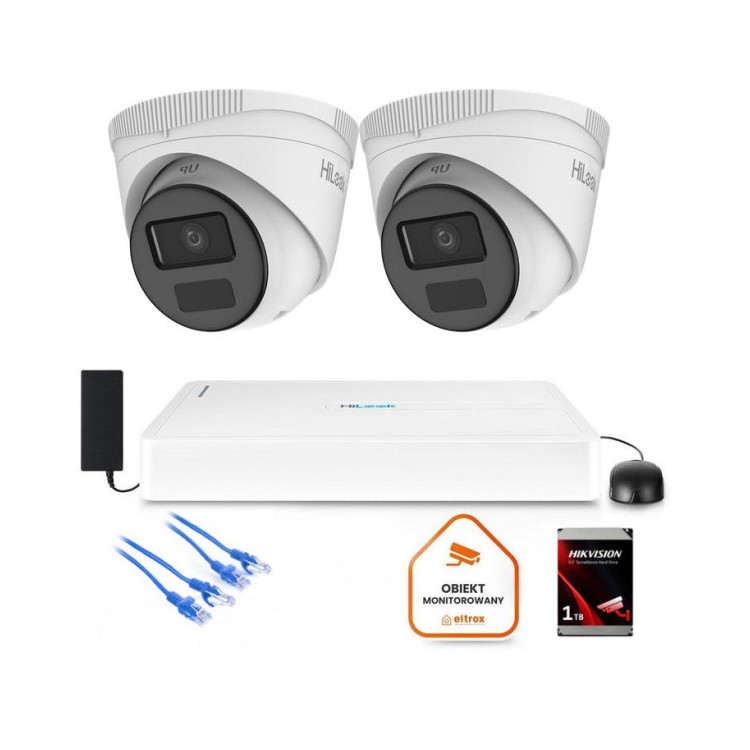 Zestaw monitoringu Hilook 2x kamera IPC-T221H-C z dyskiem 1TB
