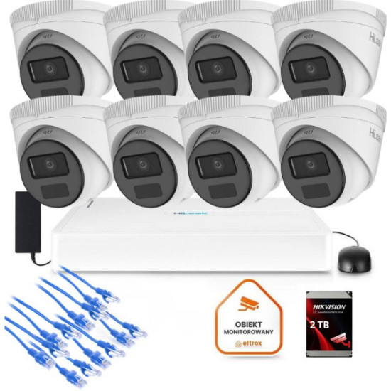 Zestaw monitoringu Hilook 8x kamera IPC-T221H-C z dyskiem 2TB