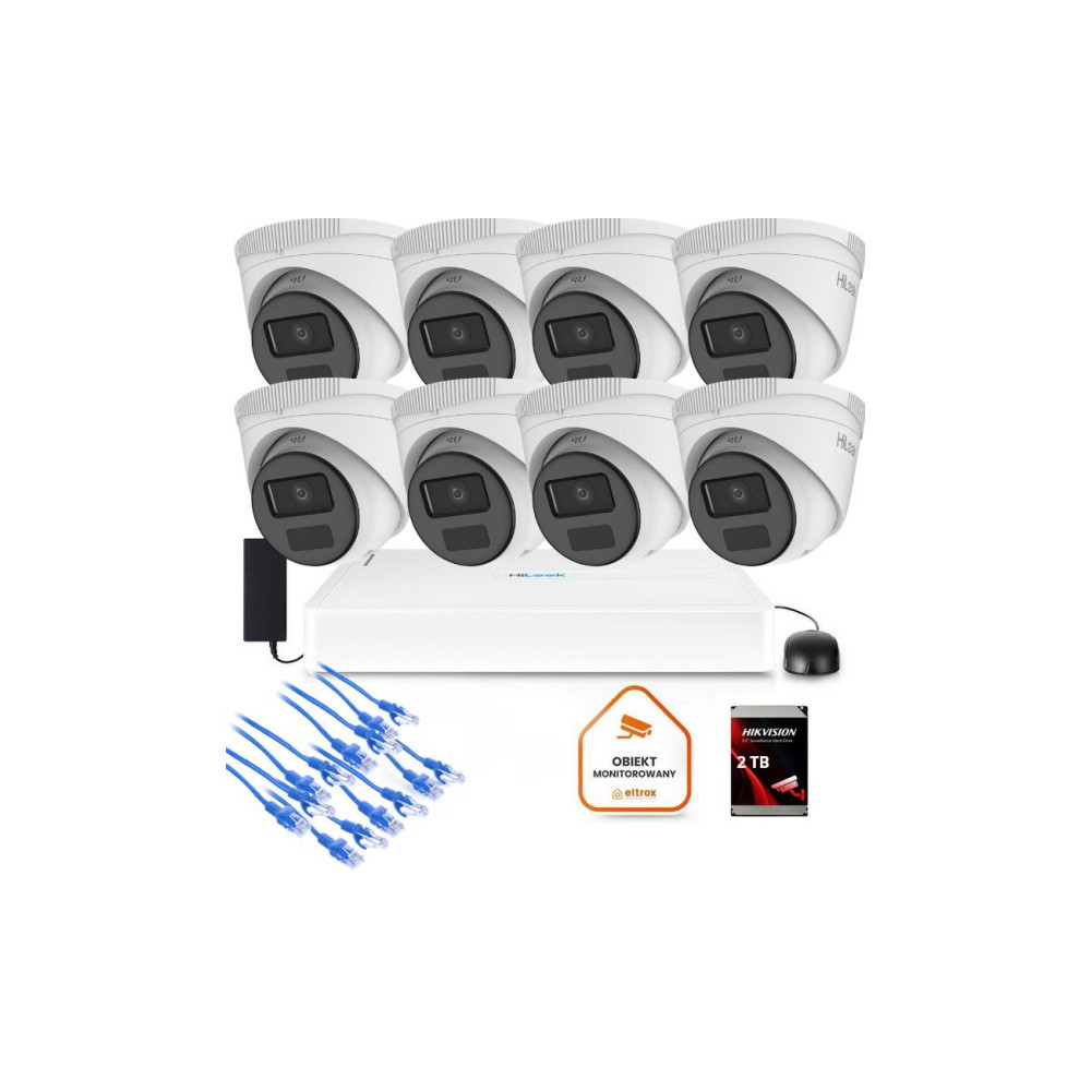 Zestaw monitoringu Hilook 8x kamera IPC-T221H-C z dyskiem 2TB