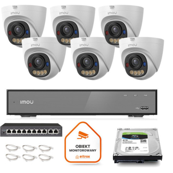 Zestaw monitoringu Imou 6x kamera IPC-PS8D-3V0 3MP kopułka PoE  