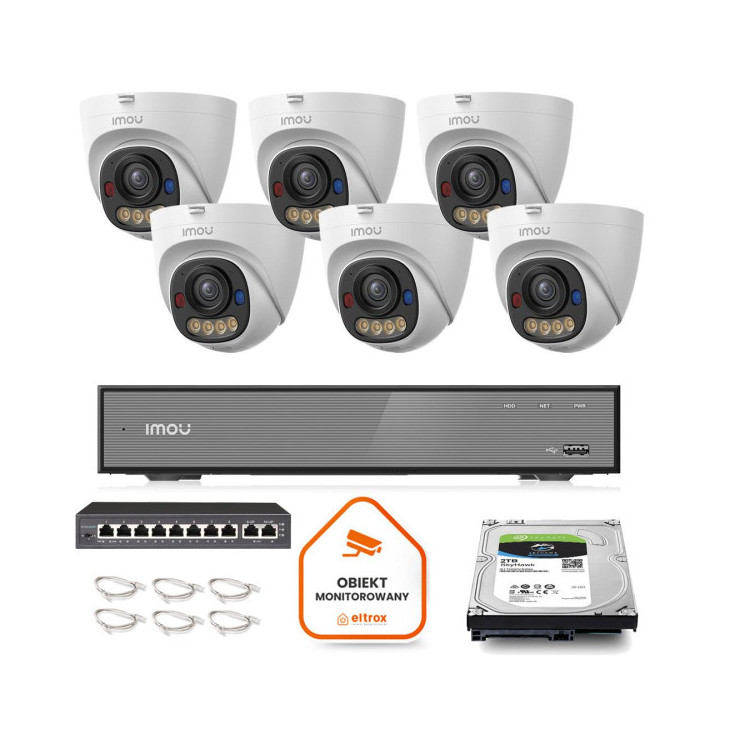 Zestaw monitoringu Imou 6x kamera IPC-PS8D-3V0 3MP kopułka PoE  