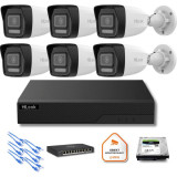 Zestaw monitoringu Hilook 6x kamera IPC-B160HA-LU z dyskiem z 2TB