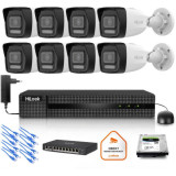 Zestaw monitoringu Hilook 8x kamera IPC-B160HA-LU z dyskiem z 2TB