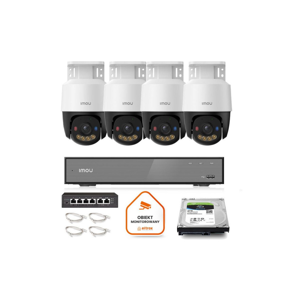 Zestaw Imou PoE 4x kamera IPC-PS7FP-5M0 5MP PT