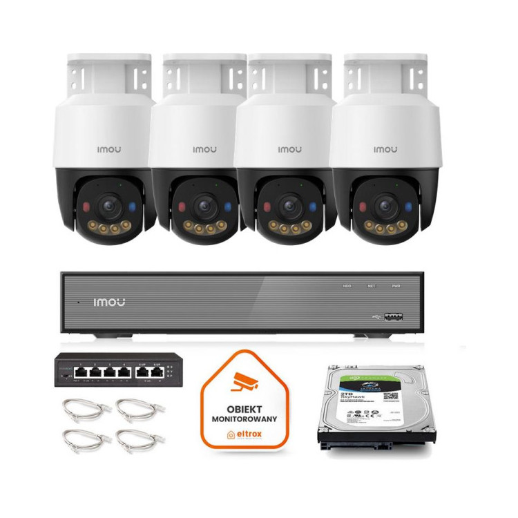 Zestaw Imou PoE 4x kamera IPC-PS7FP-5M0 5MP PT