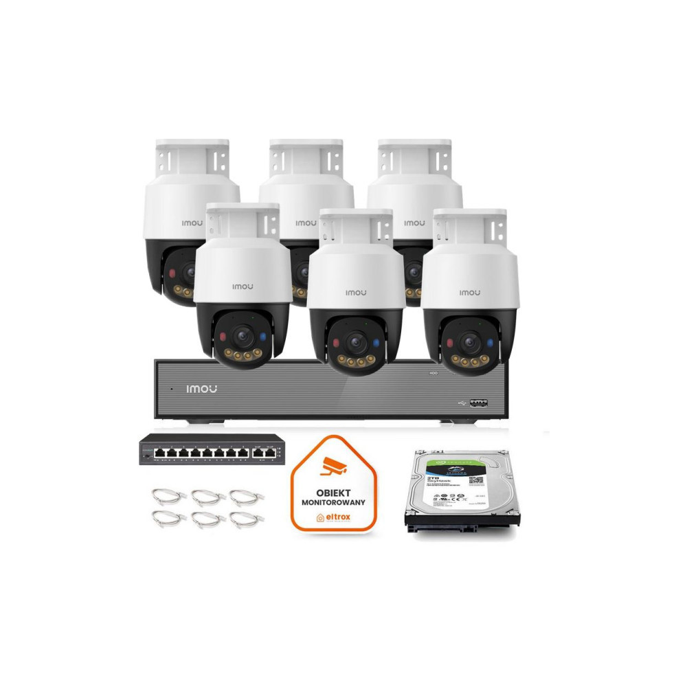 Zestaw Imou PoE 6x kamera IPC-PS7FP-5M0 5MP PT