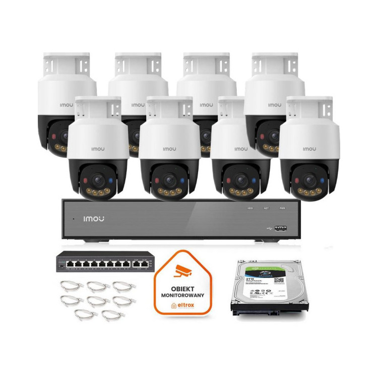 Zestaw Imou PoE 8x kamera IPC-PS7FP-5M0 5MP PT