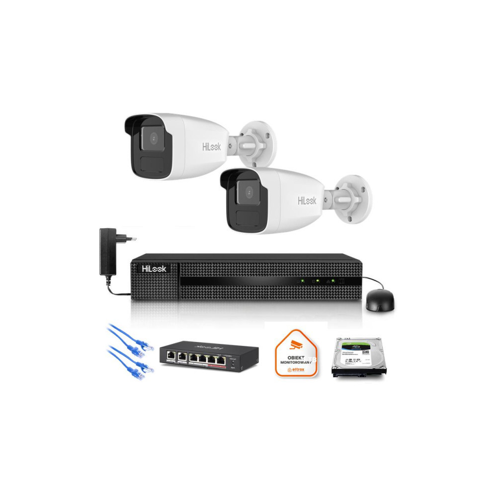 Zestaw monitoringu Hilook 2x kamera IPC-B440H(4mm)(C) z dyskiem 2TB