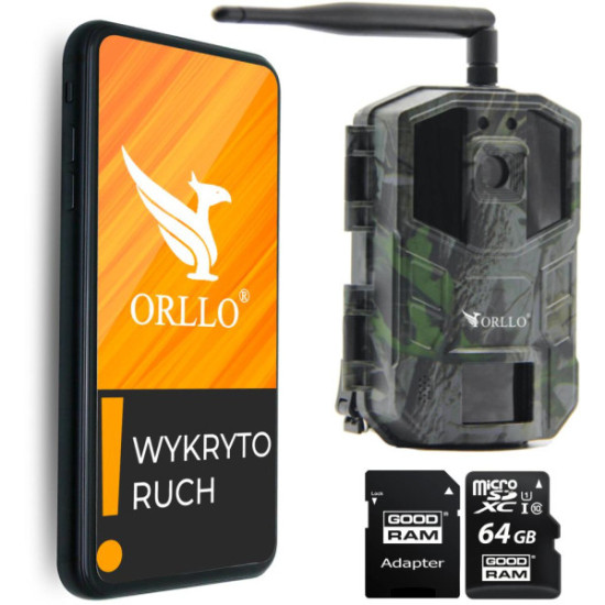 Fotopułapka GSM ORLLO Huntercam 3 + KARTA PAMIĘCI microSD GOODRAM CL10 64GB