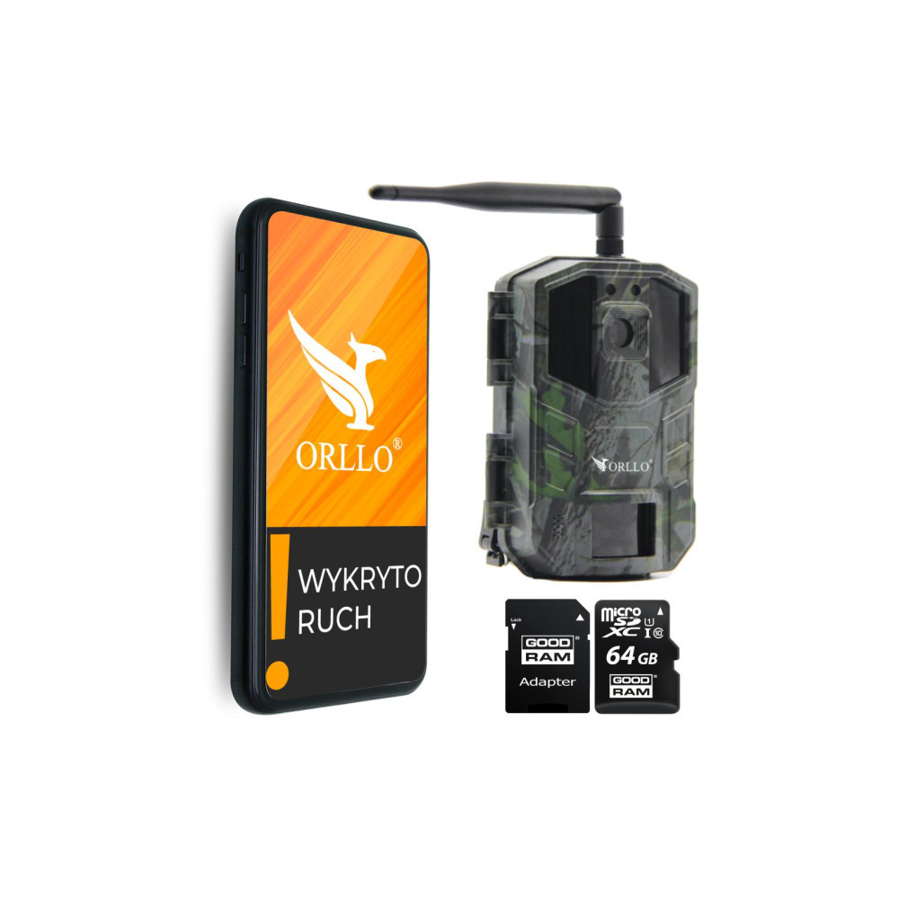 Fotopułapka GSM ORLLO Huntercam 3 + KARTA PAMIĘCI microSD GOODRAM CL10 64GB