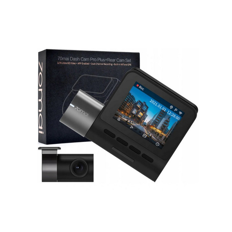Wideorejestrator 70mai Smart Dash Cam Pro Plus A500S 2.7K/WiFi/GPS + kamera tylna RC06