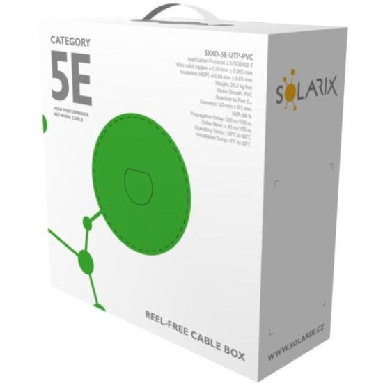 KABEL SKRĘTKA SOLARIX CAT.5E U/UTP PVC karton 305m