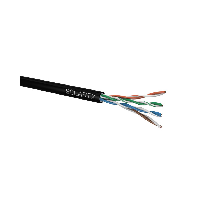 KABEL SKRĘTKA SOLARIX CAT.5E U/UTP UV ŻELOWANY Fca karton 305m