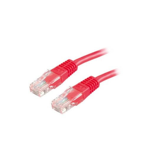 PATCHCORD KAT5E UTP 0,25M CZERWONY