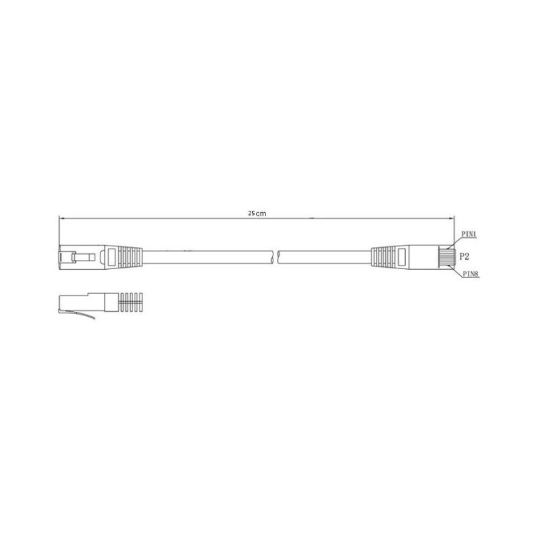 Patchcord Kat.6 UTP 0,25m niebieski LSOH