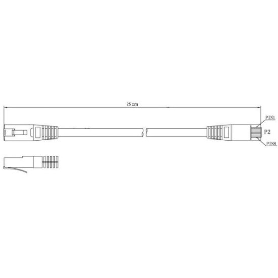 PATCHCORD KAT5E FTP 0,25M SZARY