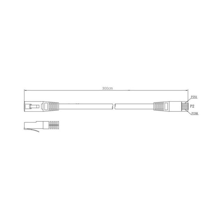 PATCHCORD U/UTP KAT.5E 3m SZARY 