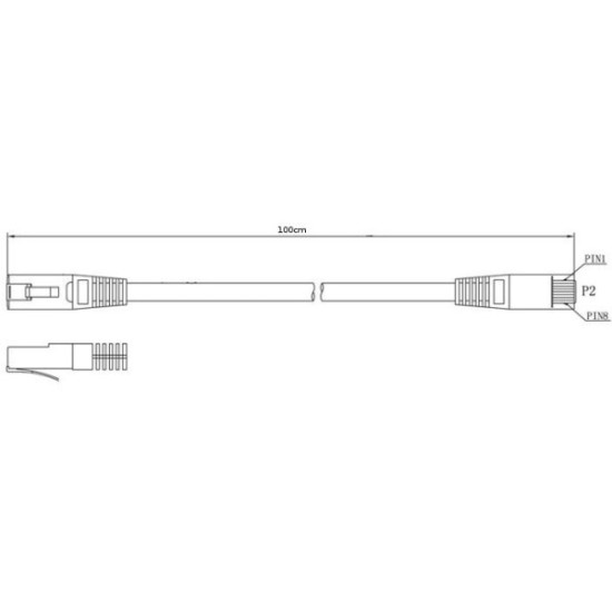 PATCHCORD KAT5E FTP 1M SZARY