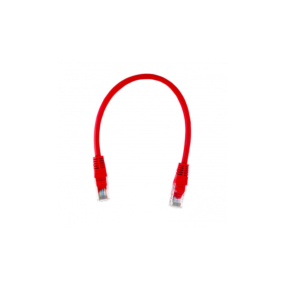 PATCHCORD U/UTP KAT.5E 0,25m CZERWONY 